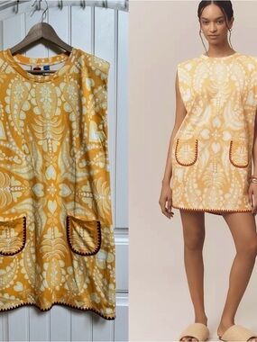 FARM Rio | Dresses | Farm Rio Nwot Anthurium Leaves Linen Square Neck Mini  Dress Sand Sz Xl | Poshmark